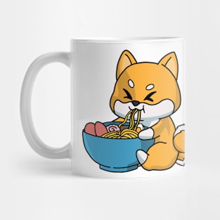 Anime Kawaii Ramen Eating Fox Japanese Noodles Mug